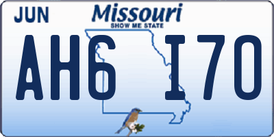 MO license plate AH6I7O