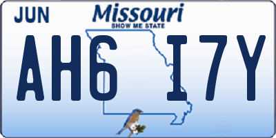 MO license plate AH6I7Y
