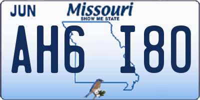 MO license plate AH6I8O