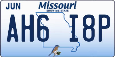 MO license plate AH6I8P