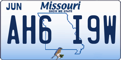 MO license plate AH6I9W