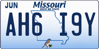 MO license plate AH6I9Y