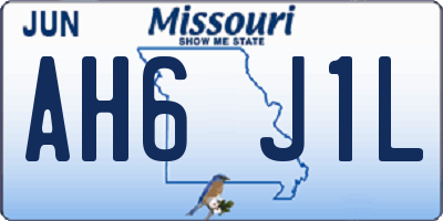 MO license plate AH6J1L