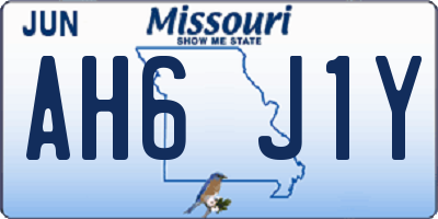 MO license plate AH6J1Y