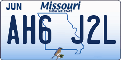 MO license plate AH6J2L