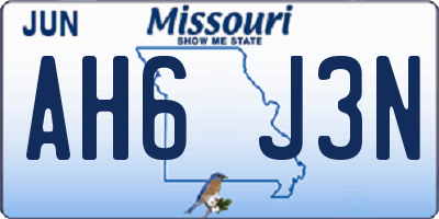 MO license plate AH6J3N