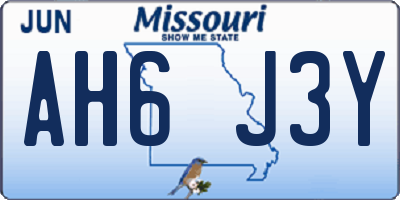 MO license plate AH6J3Y
