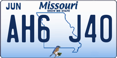 MO license plate AH6J4O