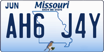 MO license plate AH6J4Y