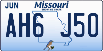 MO license plate AH6J5O