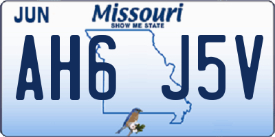MO license plate AH6J5V