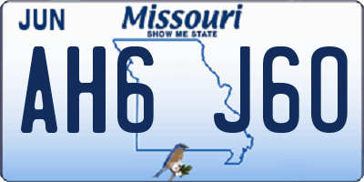 MO license plate AH6J6O