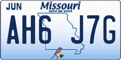 MO license plate AH6J7G