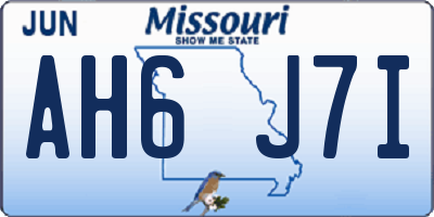 MO license plate AH6J7I