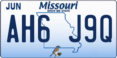 MO license plate AH6J9Q