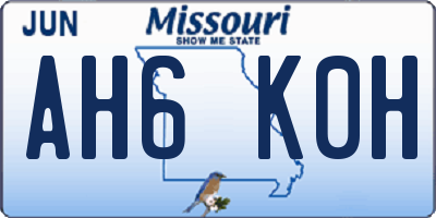 MO license plate AH6K0H