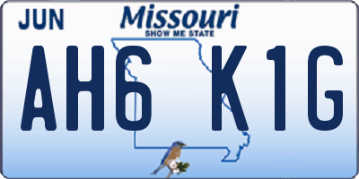 MO license plate AH6K1G