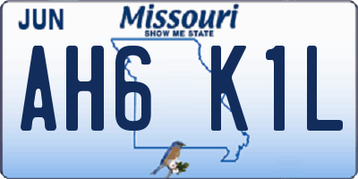 MO license plate AH6K1L