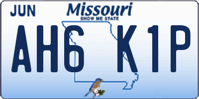 MO license plate AH6K1P