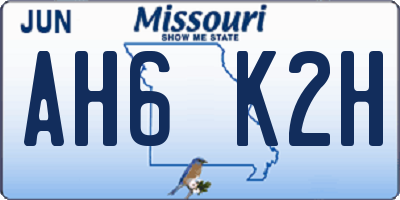 MO license plate AH6K2H