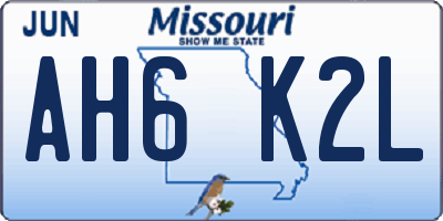 MO license plate AH6K2L