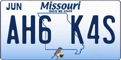 MO license plate AH6K4S