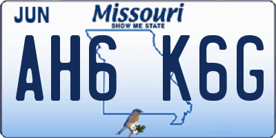 MO license plate AH6K6G