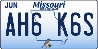 MO license plate AH6K6S