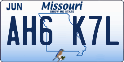 MO license plate AH6K7L