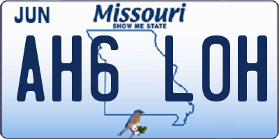 MO license plate AH6L0H
