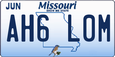 MO license plate AH6L0M