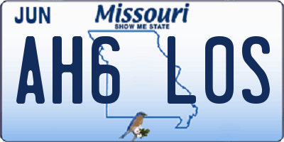MO license plate AH6L0S