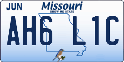 MO license plate AH6L1C