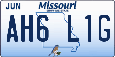 MO license plate AH6L1G