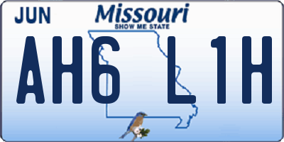 MO license plate AH6L1H