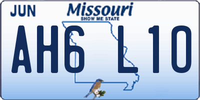MO license plate AH6L1O