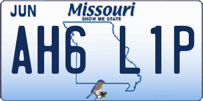 MO license plate AH6L1P