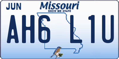 MO license plate AH6L1U