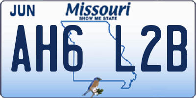 MO license plate AH6L2B