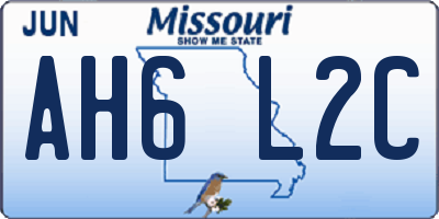 MO license plate AH6L2C