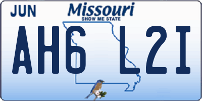 MO license plate AH6L2I