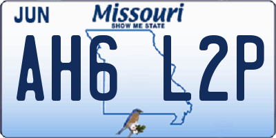 MO license plate AH6L2P