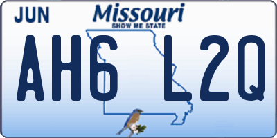 MO license plate AH6L2Q