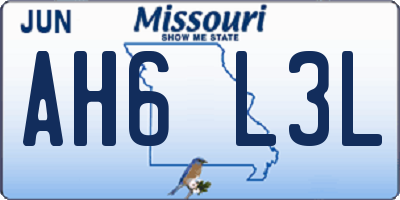 MO license plate AH6L3L