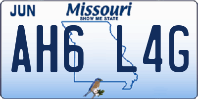MO license plate AH6L4G