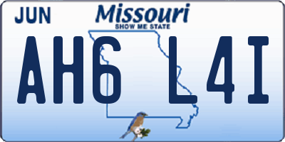 MO license plate AH6L4I