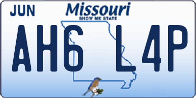 MO license plate AH6L4P