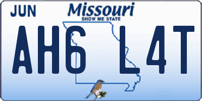 MO license plate AH6L4T