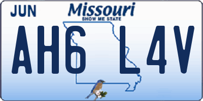 MO license plate AH6L4V