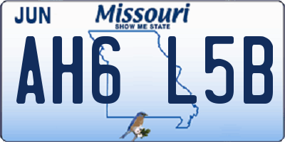 MO license plate AH6L5B